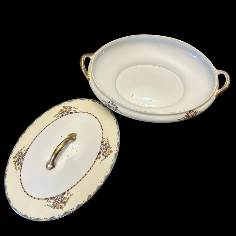 Antique Replacement China 1920s Noritake Round Covered Vegetable Bowl in Mariana - Picture 3 of 12